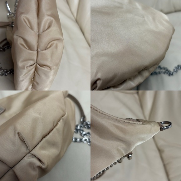 PRADA Re Edition Nylon 2006 Tessuto Beige Small Crescent Moon Bag - Picture 9 of 15